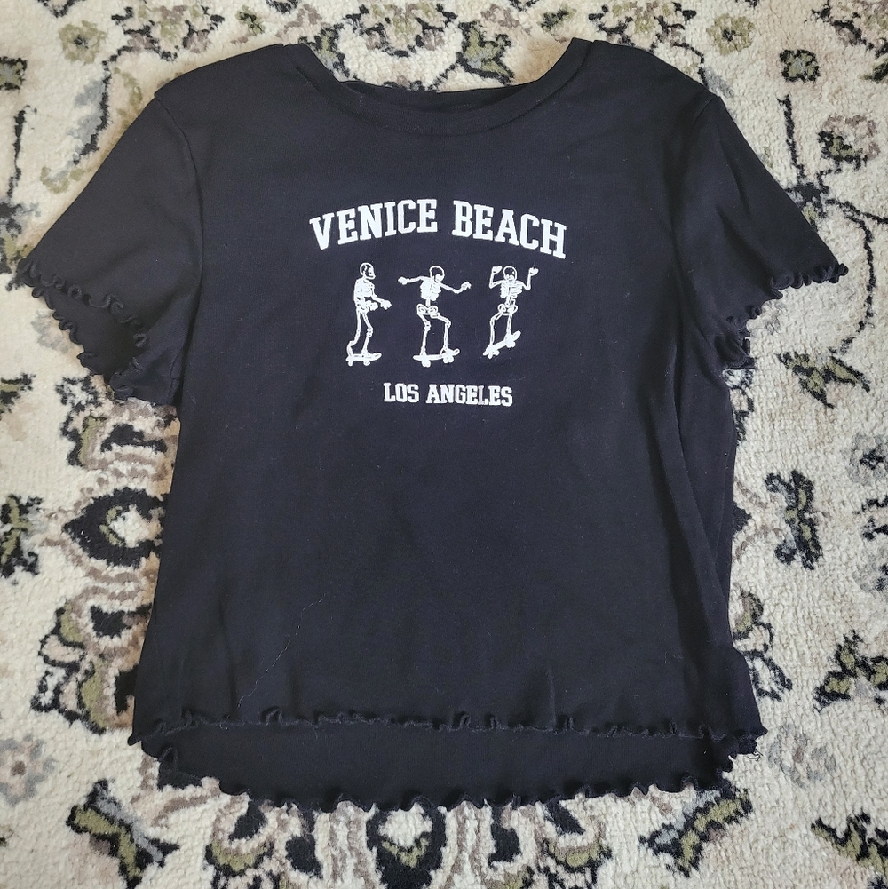 Black Venice Beach Graphic Tee